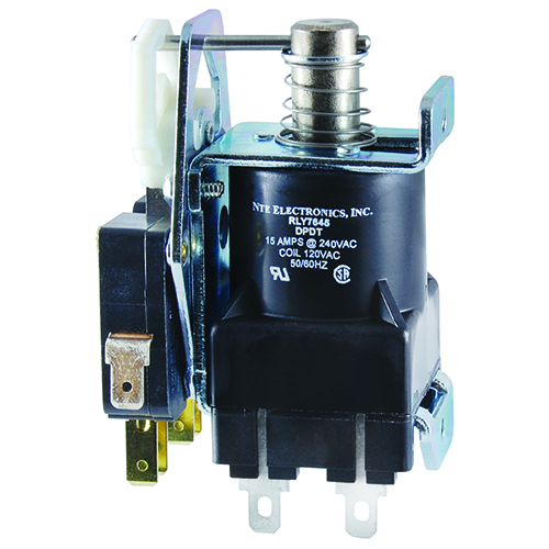 Relay-bistable DPDT 15amp 12vdc .250 QC Terminals Pulse Operation Power Saving