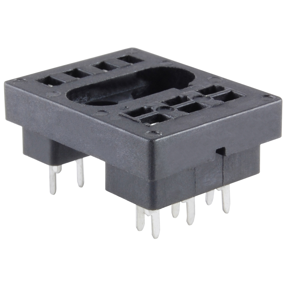 Socket-10pin Blade Dpdt PC Board Mount Solder Terminals 300V 10 AMP