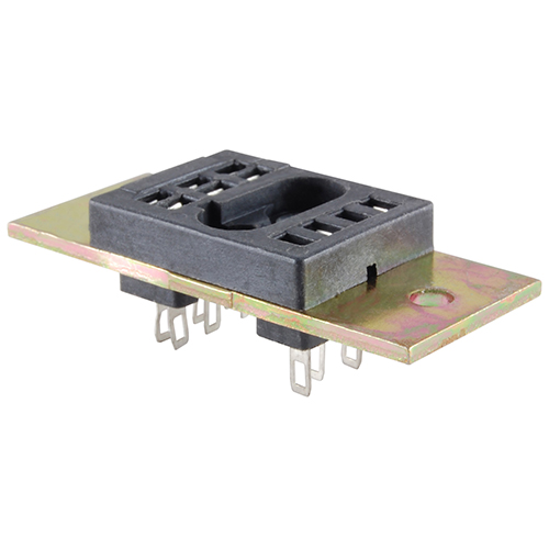 Relay Socket 10-pin Blade Dpdt Flange Mount With Solder Terminals 300 Volt 10 AMP