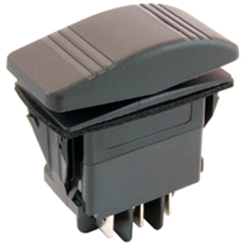 Switch Rocker Illuminated Snap-in Dpdt 20A 12vdc (on)-off-(on) W/red Lens .25 Qc Term Auto/marine   