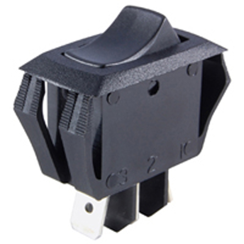 Rocker Switch SPDT On-off-on Miniature Snap-in 16A 125vac Black ACtuator .250 Inch Qc Terminals