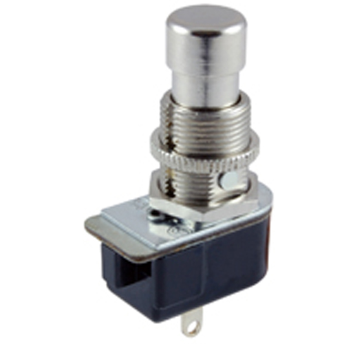 Switch Pushbutton SPST On-off 6a 125vac Solder Lug Teminals On End AC/dc Rated                      