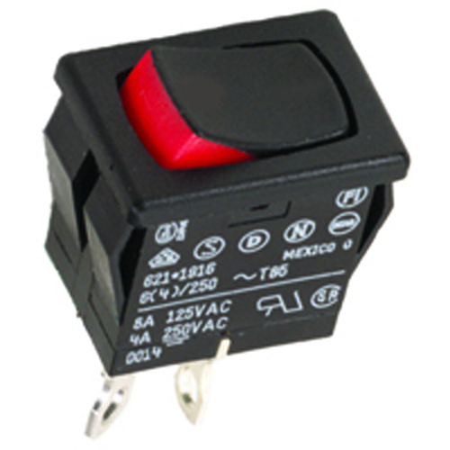 Rocker Switch SPDT On-none-on 8a 125vac Snap-in .187 Inch Quick Connect Terminals
