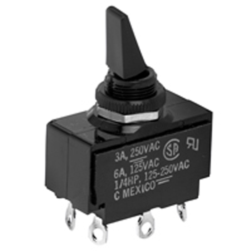 Switch Toggle Dpdt On-off-on 6a 125vac .500 Mount Ing Hole Nylon Paddle Solder Lug Terminals        