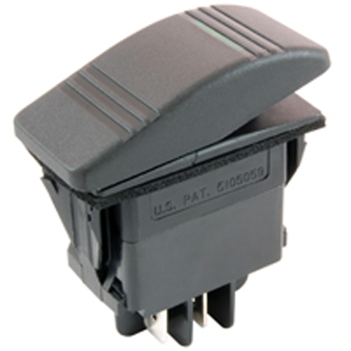 Switch Rocker Illuminated Snap-in SPST 20A 12vdc On-none-off W/green Lens .25 Qc Term Auto/marine   