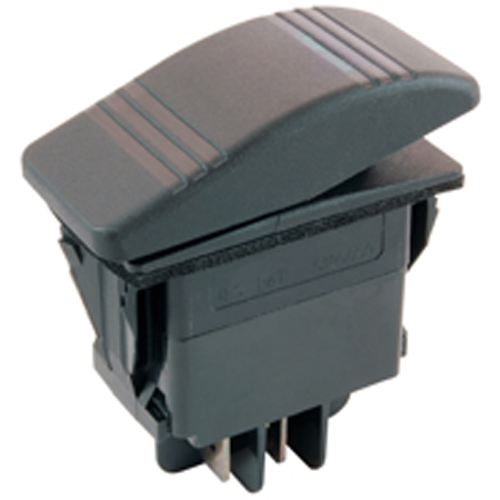Rocker Switch Illuminated Snap In SPST 20A 12vdc (on)-none-off W/green Lens .25 Qc Term Auto/marine