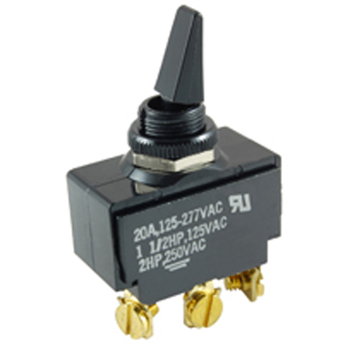 Switch Paddle Toggle SPDT On-none-on 20A 125vac .500 Mounting Hole Screw Terminals                  