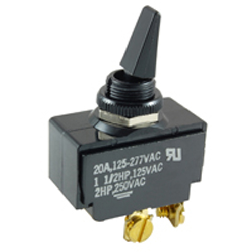 Switch Paddle Toggle Dpst On-none-off 20A 125vac .500 Mounting Hole Screw Terminals                 