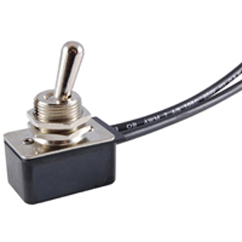 Switch Bat Handle Toggle SPST Off-none-on 10A 250vac 6 Inch Wire Leads .500 Inch Mounting Hole      