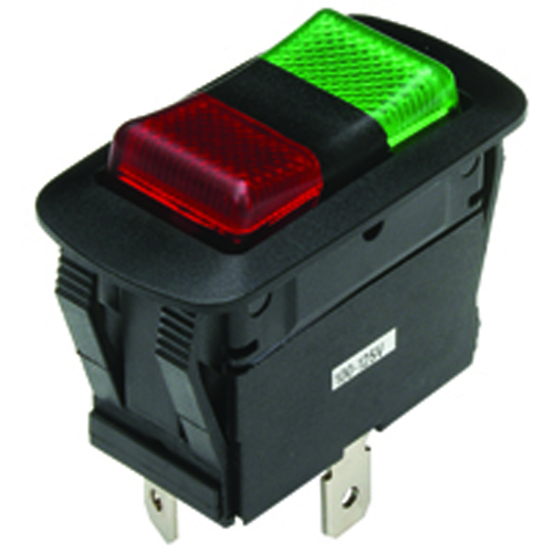 Rocker Switch Waterproof Illuminated SPDT 21A On-off-on Red/green 110V Neon Lamp .250 Qc Terminals