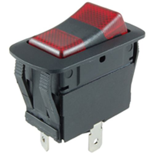 Rocker Switch Waterproof Illuminated SPDT 21A On-off-on Red/red 110V Neon Lamp .250 Qc Terminals