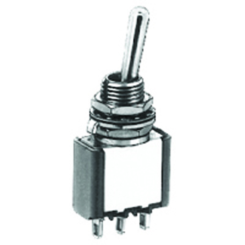 Switch Toggle Miniature Bat Handle SPDT 6A 125Vac (on)-off-(on) Epoxy Sealed Solder Terminals       