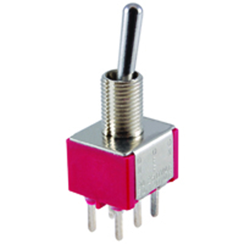 Switch Toggle Miniature Bat Handle Dpdt 5a 120vac On-off-on Epoxy Sealed PC Mount Terminals         