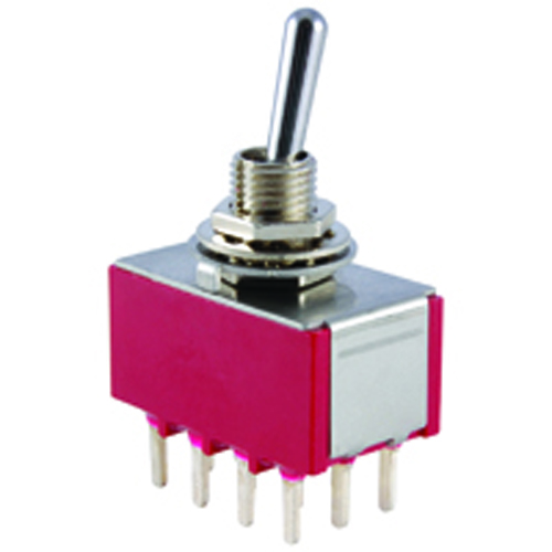 Switch Toggle Miniature Bat Handle 4PDT 5a 120vac On-none-on Epoxy Sealed PC Mount Terminals        