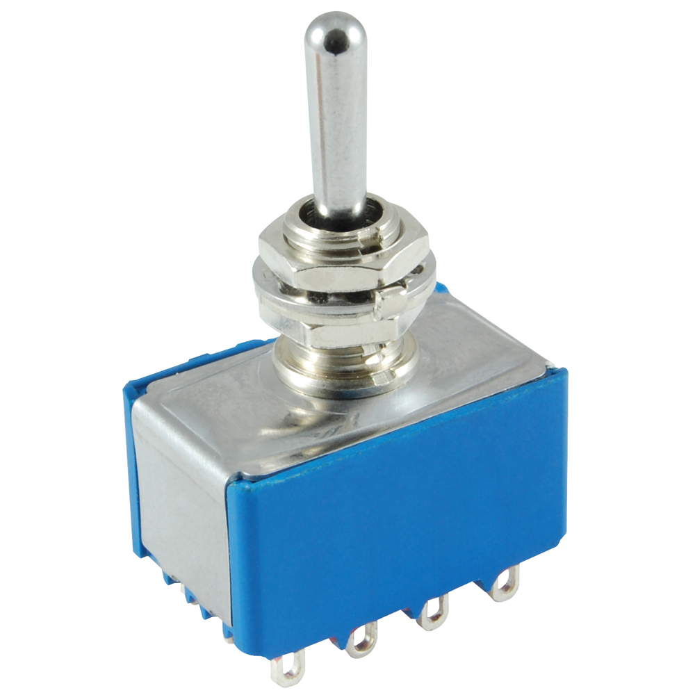 Switch Toggle Miniature Bat Handle 4PDT 6a 125vac On-off-on Epoxy Sealed Solder Terminals           