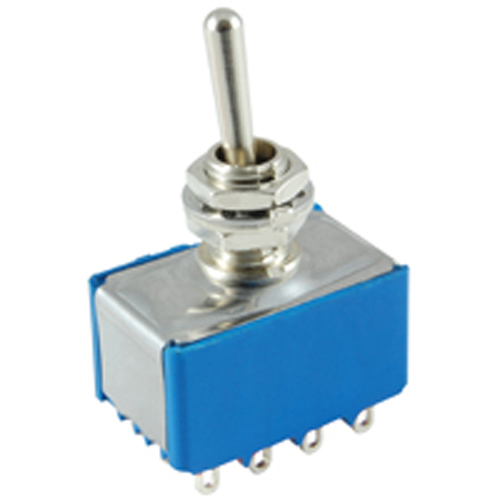 Switch Toggle Miniature Bat Handle 4PDT 6a 125vac On-off-(on) Epoxy Sealed Solder Terminals         