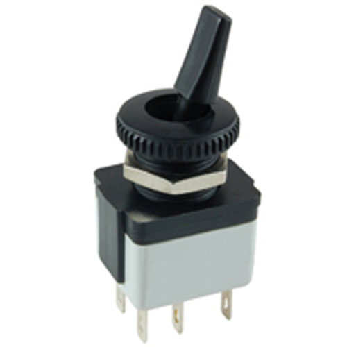 Switch Nylon Paddle Toggle Dpdt 6a 125vac On-off-on Quick Connect Terminals                         