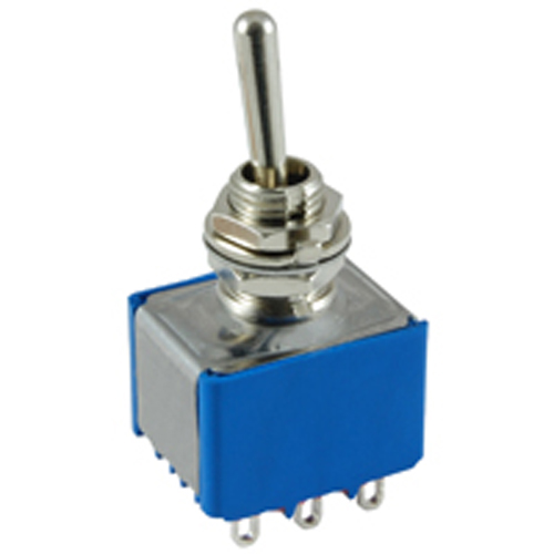 Switch Toggle Miniature Bat Handle 3PDT 6a 125vac On-none-(on) Epoxy Sealed Solder Lug Terminals    