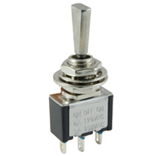 Switch Toggle Miniature Flat Handle SPDT 6a 125vac On-off-on Epoxy Sealed Solder Lug Terminals      