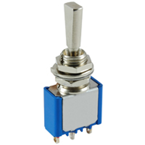 Switch Toggle Miniature Flat Handle SPDT 6a 125vac (on)-off-(on) Epoxy Sealed Solder Lug Terminals  