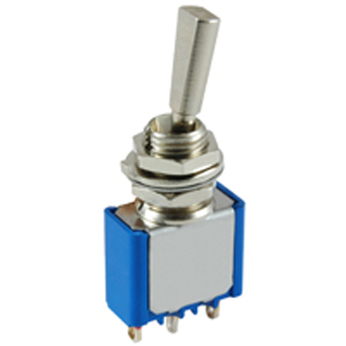 Switch Toggle Miniature Flat Handle SPDT 6a 125vac On-none-(on) Epoxy Sealed Solder Lug Terminals   