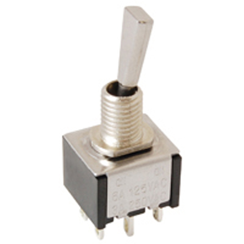 Switch Toggle Miniature Flat Handle Dpdt 6a 125vac On-none-(on) Epoxy Sealed Solder Lug Terminals   