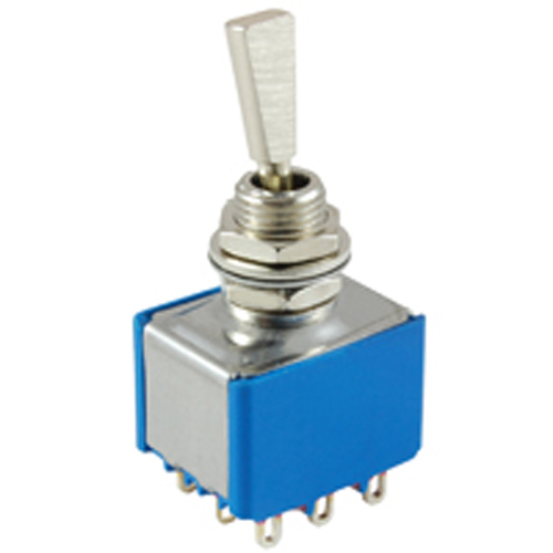 Switch Toggle Miniature Flat Handle 3PDT 6a 125vac On-none-on Epoxy Sealed Solder Lug Terminals     