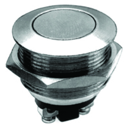 Switch Anti-vandal 22mm SPST-no Off-(on) 2a Max Screw Terminals Stainless Steel Curved Button       