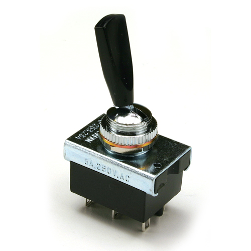 Switch Paddle Toggle Dpdt On-Off 0n 6A 250Vac Black Plastic ACtuator Solder Lug Terminals           
