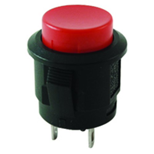 Switch Round Pushbutton SPST Off-On Red Actuator Solder Lug Terminal .700 Inch Mounting Hole        