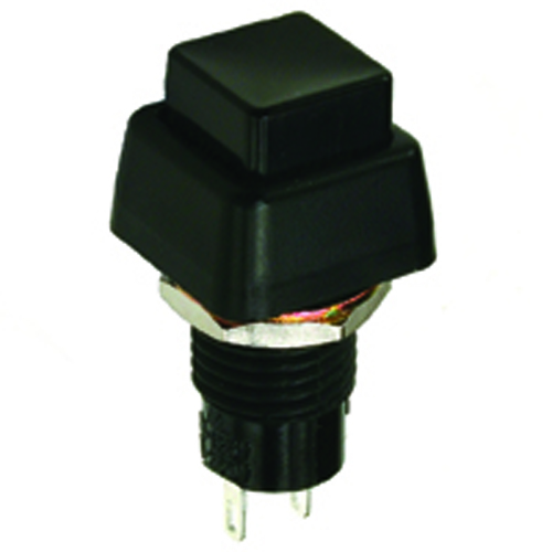 Switch Mini Pushbutton SPST 3a 125vac Off-(on) Blak Body/actuator Solder Lug Terminal .402 In Hole  