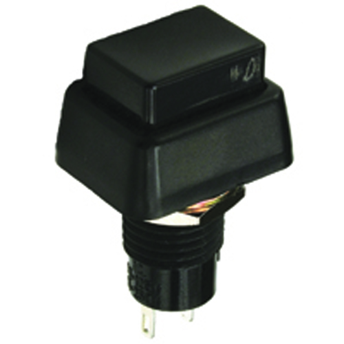 Switch Mini Pushbutton SPST 3a 125vac Off-(on) Black Body Red ACtuator Solder Lug Terminal .402 HolE