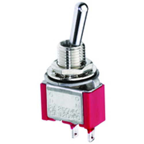 Switch Bat Handle Subminature Toggle SPST On-none-off 5a 125vac Solder Lug Term .250 In Mount Hole  