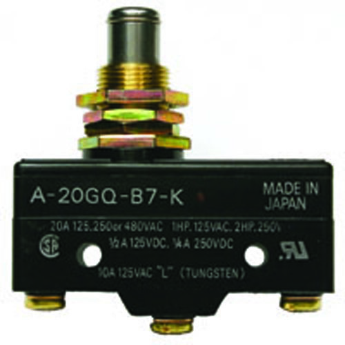 Switch Snap Action SPDT 20A Panel Mount Plunger Actuator Screw Terminals                            
