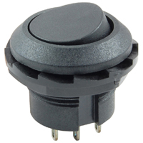 Rocker Switch Round Hole DPDT On-none-On 10A 125Vac No Legend .717 inch Mounting Hole Solder Lugs