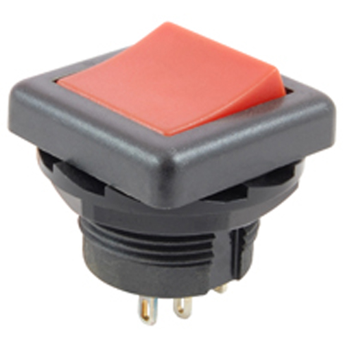 Rocker Switch Round Hole SPDT 10A 125V On-none-On Red Nylon Actuator No Legend W/solder Lugs