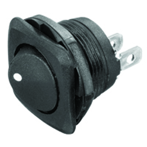 Rocker Switch Round Hole SPST 16A 125V On-none-Off W/dot Legend .185 QC Tabs