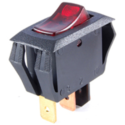 Rocker Switch Illuminated Miniature Snap-in SPST Off-none-on 16A 125vac Neon Red ACtuator .250 Qc