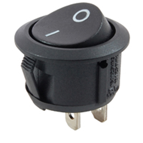 Rocker Switch Round Hole SPST On-none-(off) 16A 125 W/i-o Legend .795 In Mounting Hole .187 Qc Tab