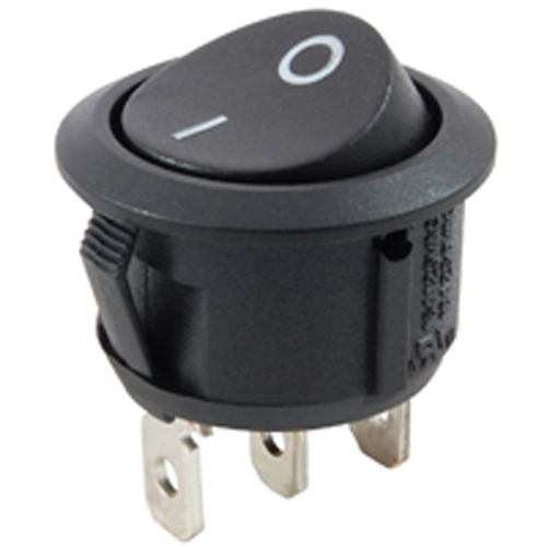Rocker Switch Round Hole SPDT On-none-(on) 16A 12 5 W/i-o Legend .795 In Mounting Hole .187 Qc Tab