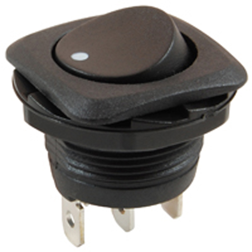 Rocker Switch Round Hole SPDT On-none-(on) 16A 125vac W/legend .185 Tab Terminals