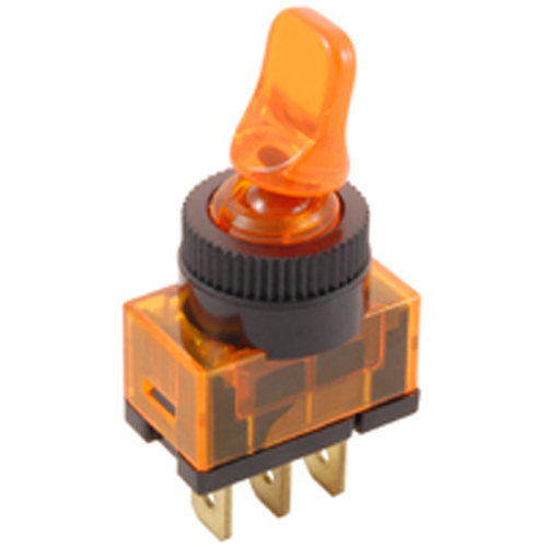 Switch Illuminated Duck Bill Toggle SPST On-none-off 20A 12vdc AMber 12V Neon Lamp .250 In Qc Term  