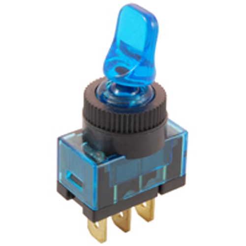 Switch Illuminated Duck Bill Toggle SPST On-none-off 20A 12vdc Blue 12V Neon Lamp .250 In Qc Term   