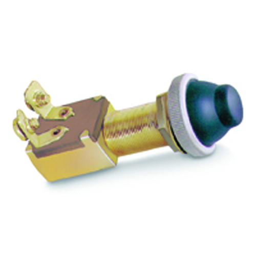 Switch Pushbutton Starter/horn Button SPST Off-(on) 15A 12vdc Rubber Boot Cap Screw Terminals       