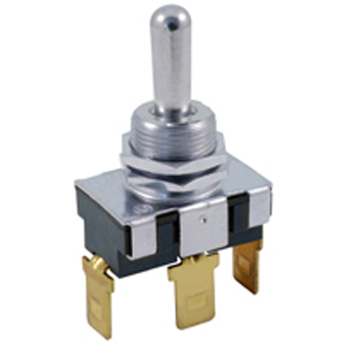 Switch Bat Handle Toggle SPDT (on)-off-(on) 20A 125vac .250 Qc Terminals .500 Inch Mounting Hole    