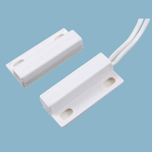 Switch White Magnetic Alarm Reed SPST-NO 18 inch leads adhesive and screw mount 2 piece unit