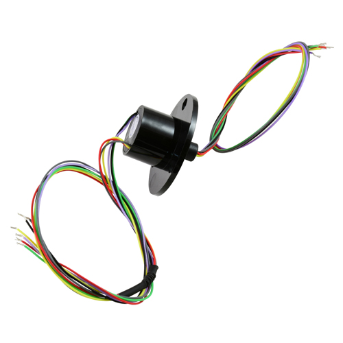 Slip-ring with flange 22mm Dia 6-wire 240VDC/VAC 2A Max per ring 26AWG color coded lead wires
